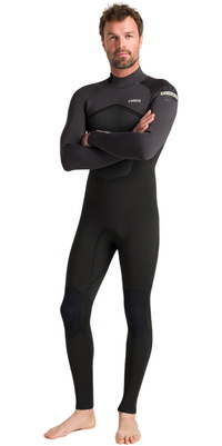 2026 C-Skins Mens Nuwave Legend 4/3mm Back Zip Våddragt C-NLE43MBZ - Sort / Meteor / C.Yellow
